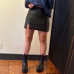 Free people leather mini skirt